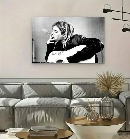 Kurt Cobain/Nirvana-Smoking Guitar Poster-B/W-36